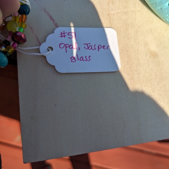 JASPER Crystals Bracelet Blue Opal Glass Beads Handmade Colorful Cute Sparkly - Picture 15 of 15